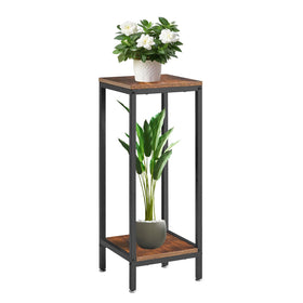 IBUYKE 2-tier wood corner stand saves space while showcasing greenery