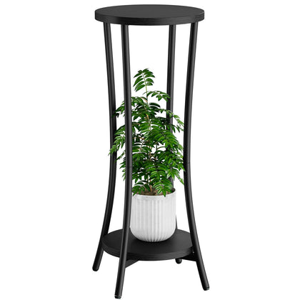 IBUYKE 30-Inch Tall Plant Stand with two tiers for corner display.
