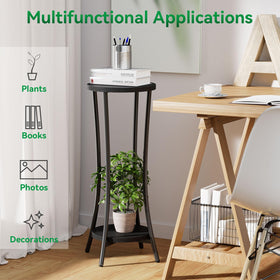 IBUYKE Multipurpose plant stand doubles as side table or shelf.