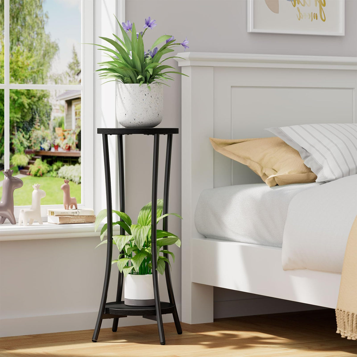 IBUYKE Space-saving two-tier design fits balconies and offices.