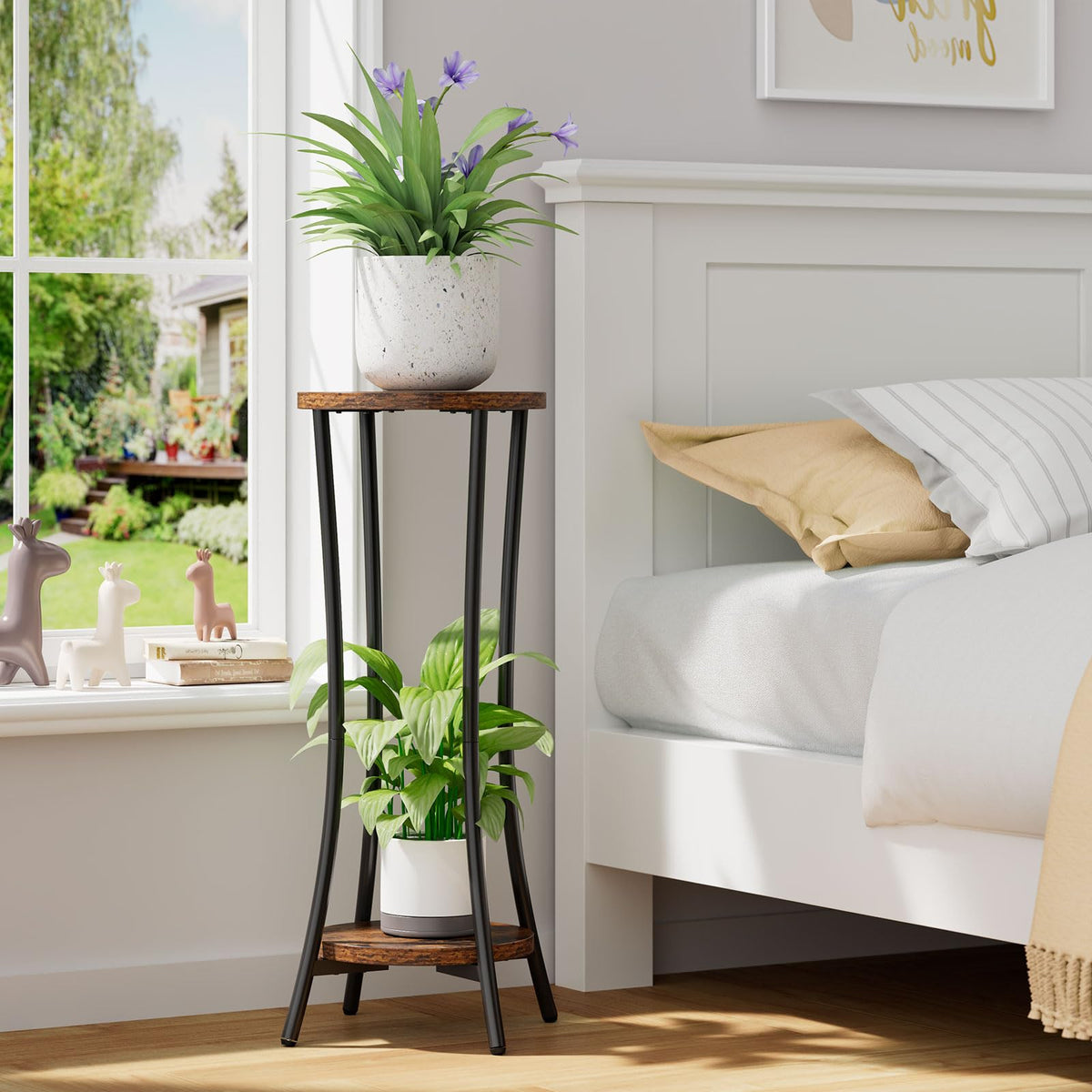 IBUYKE plant stand assembly with clear instructions ensures easy setup.