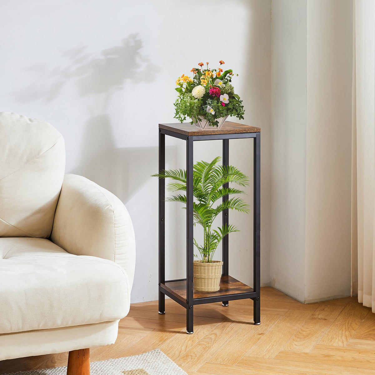 IBUYKE sturdy iron pipe frame ensuring stability indoors