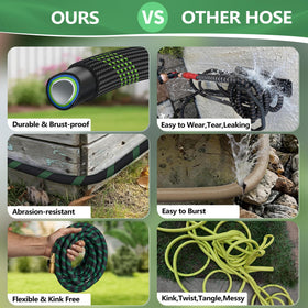 IBXFO lightweight hose reduces arm fatigue during long watering tasks.