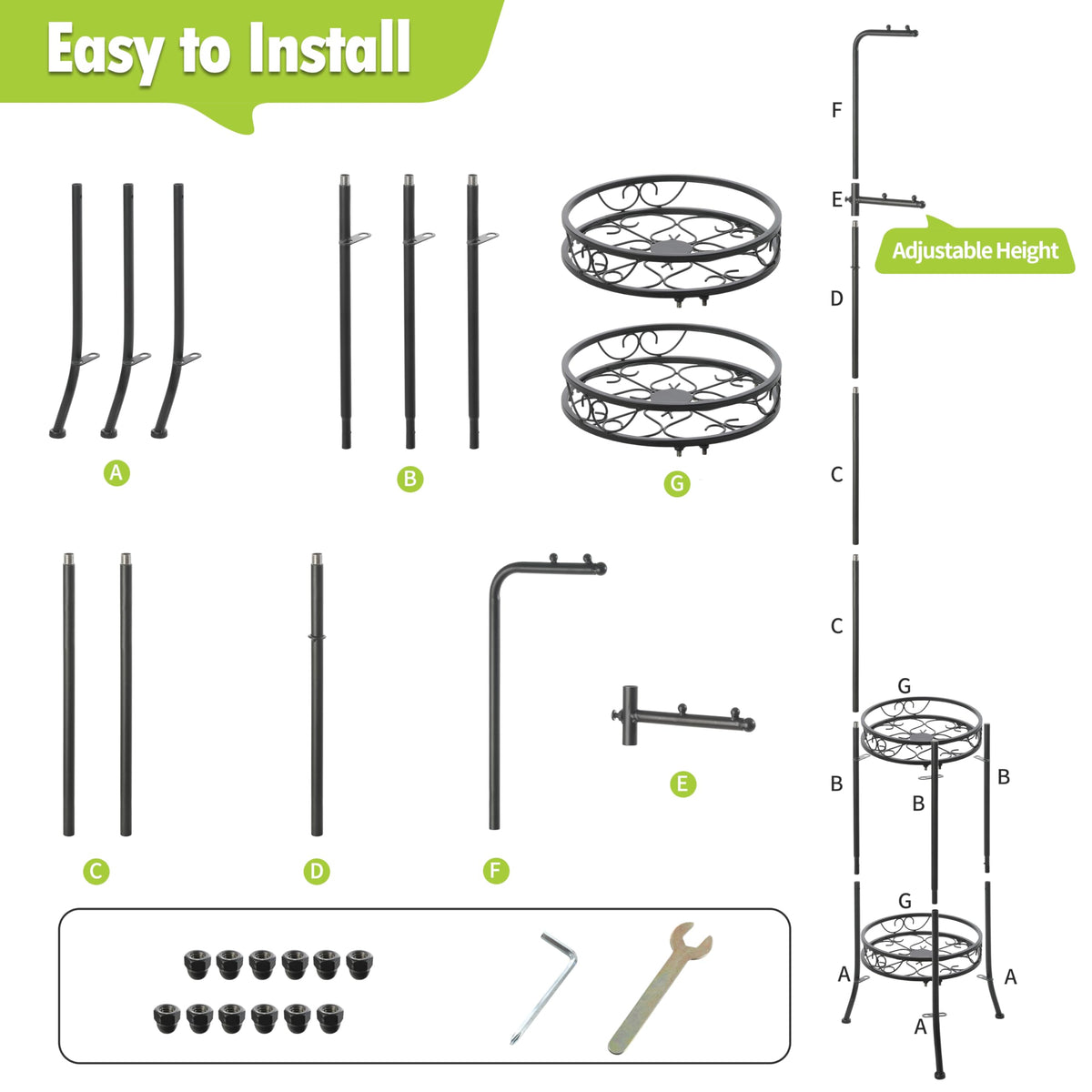 Icewogo 72-inch tall vertical stand fits corners and supports a lush display.