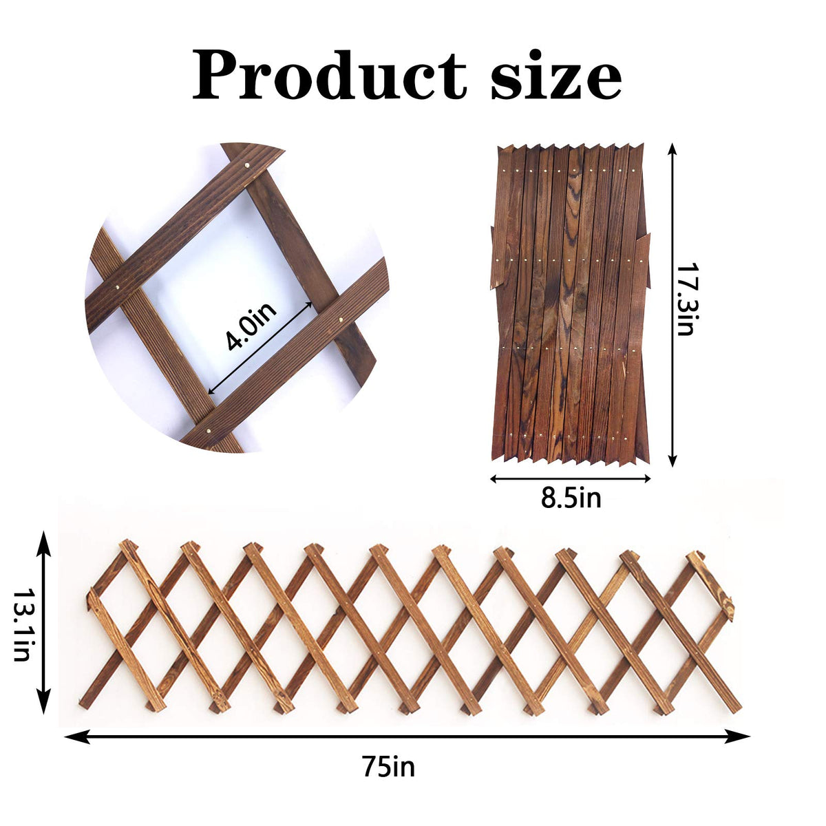 Iceyyyy expandable wall planter frame closeup highlights thick anticorrosive wood and natural texture.