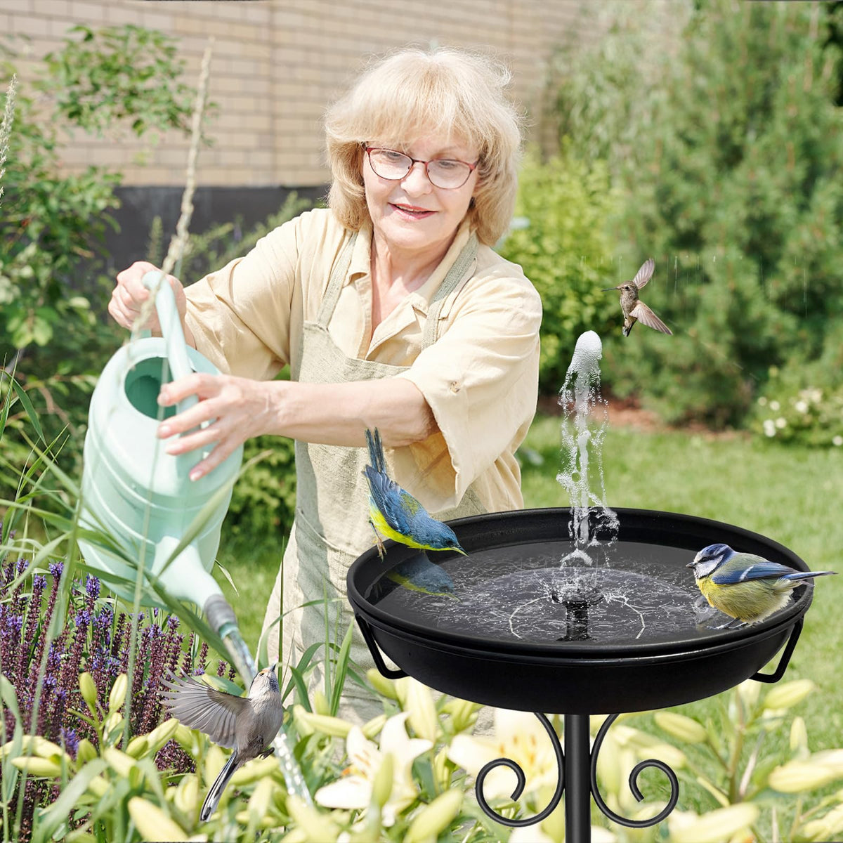 iCHKED multi-functional bird bath and feeder supports year-round use.