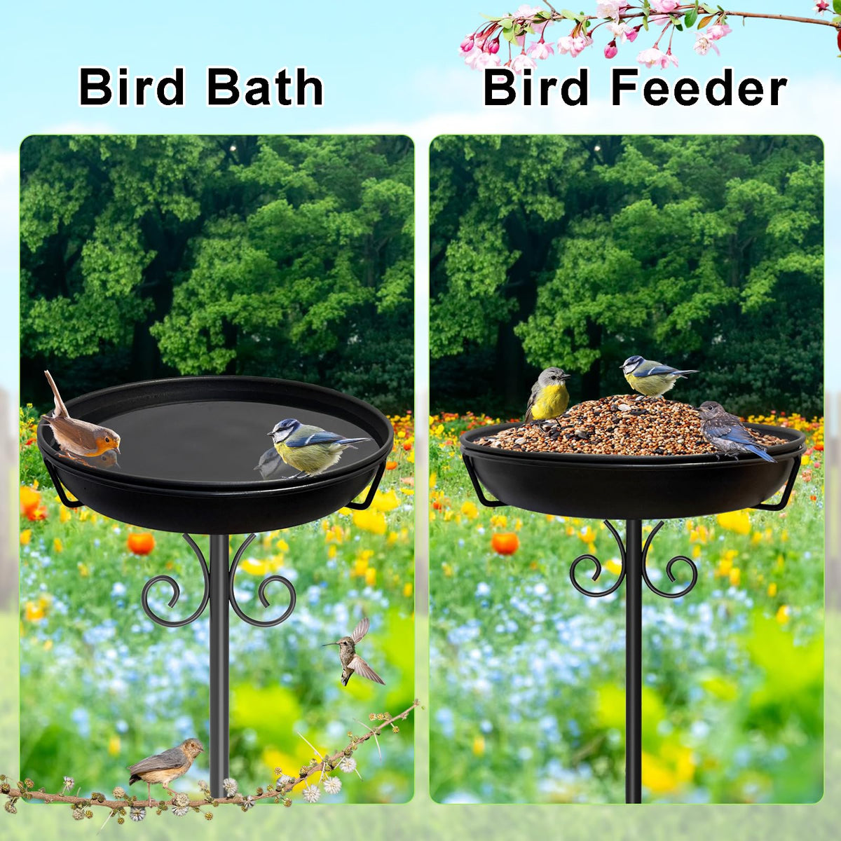 iCHKED solar-powered fountain-ready option adds gentle motion.