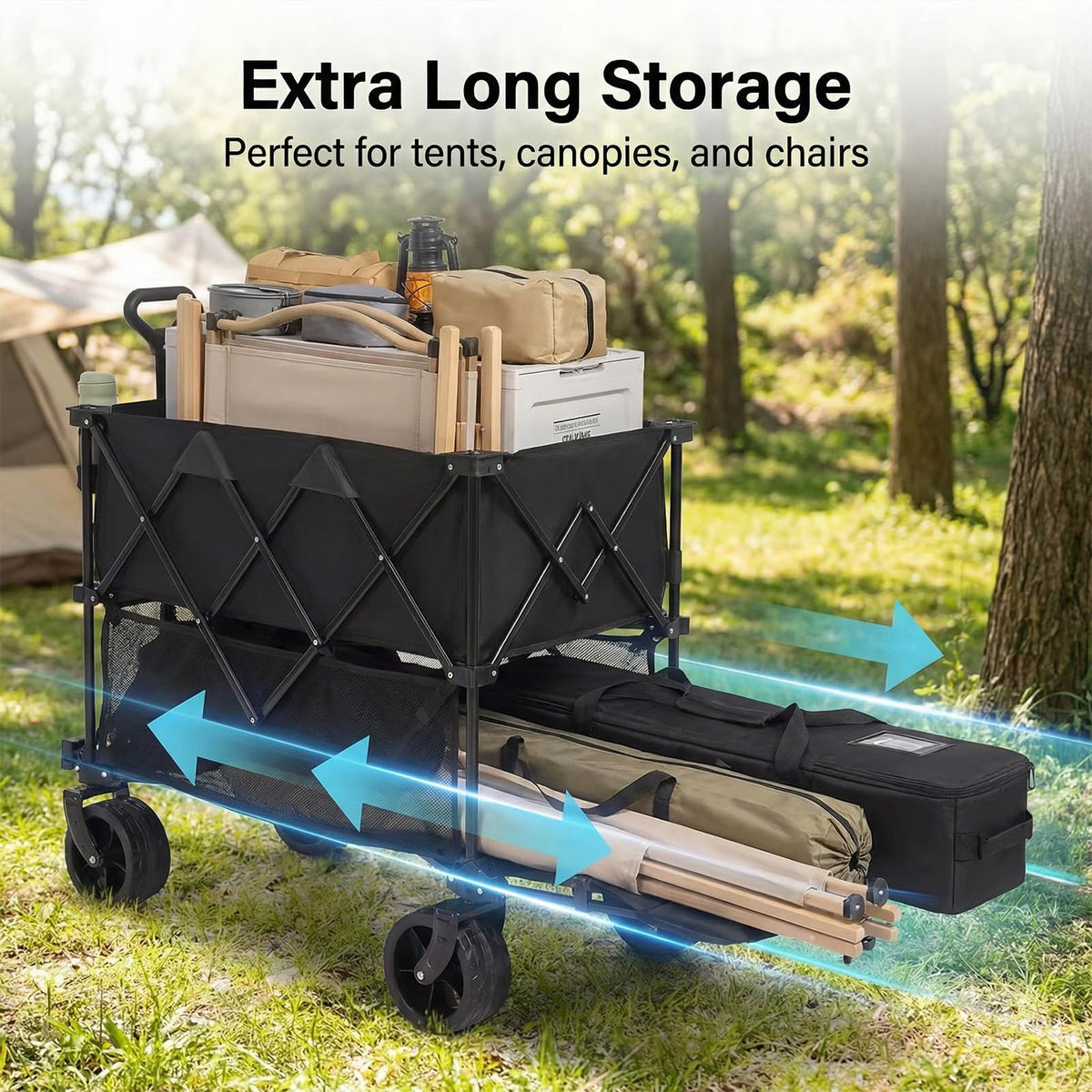 iChuvo folding wagon offers quick setup and compact storage after adventures.