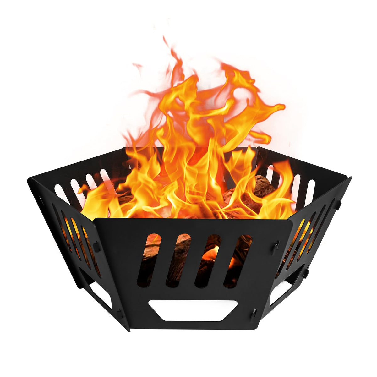 ICokin 24-inch fire pit assembled for quick outdoor warmth and family gatherings.