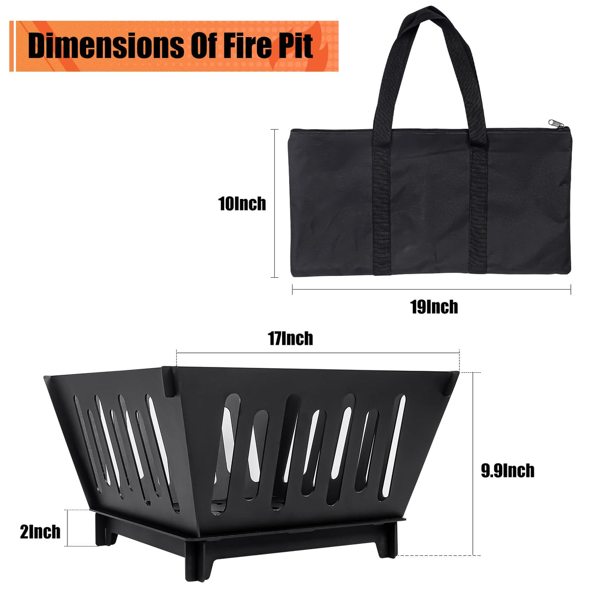 ICokin fire pit carry bag and easy assembly for camping trips.