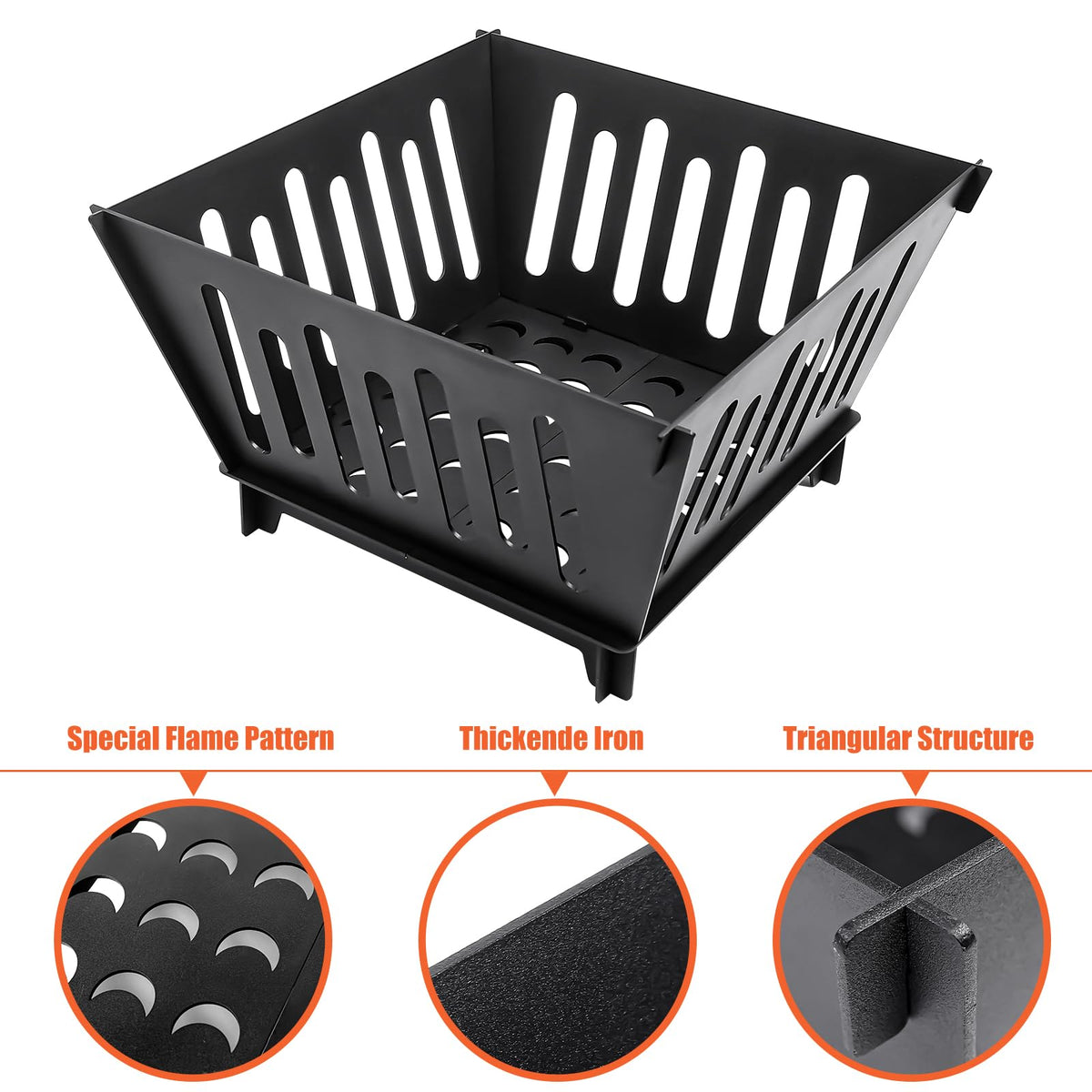 ICokin fire pit dimensions 17x17x11 inches suit compact patios.