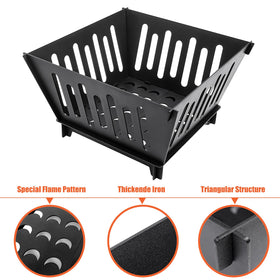 ICokin fire pit dimensions 17x17x11 inches suit compact patios.