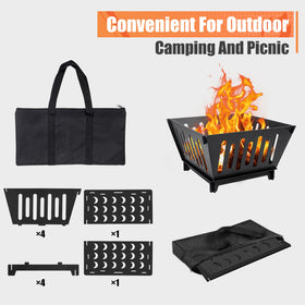 ICokin outdoor fire pit in backyard setting adds chic focal point.