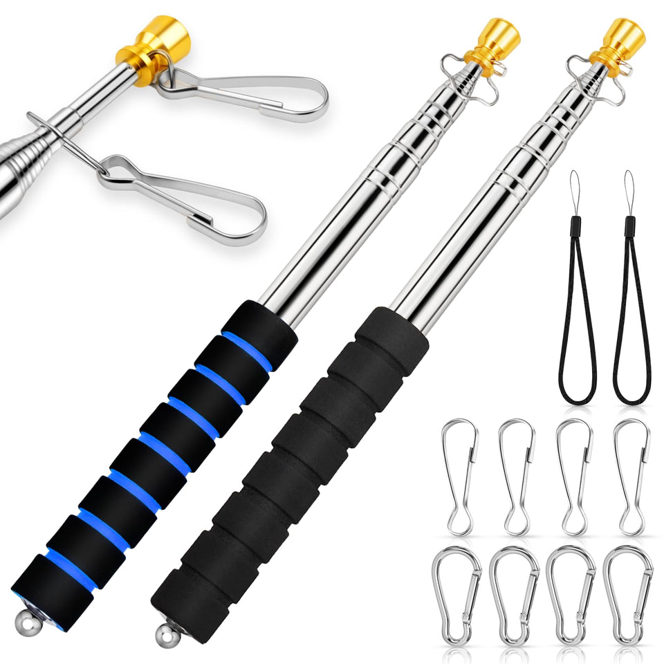 ICOMEY 2-pack telescopic flag pole extended for professional tours