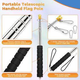 ICOMEY stainless steel flag pole durable and weather-ready