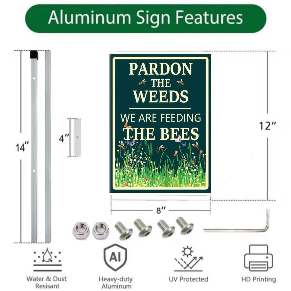 ICOMON 8x12in yard sign with sturdy stakes stands firmly outdoors