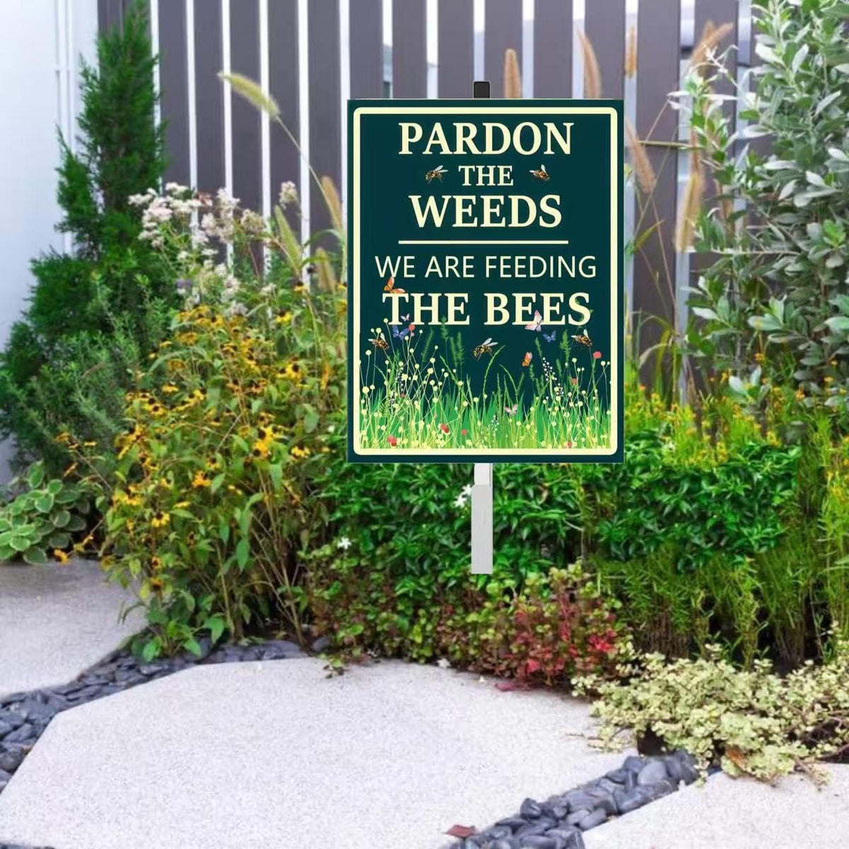 ICOMON bee habitat sign shines with reflective coating for nighttime visibility