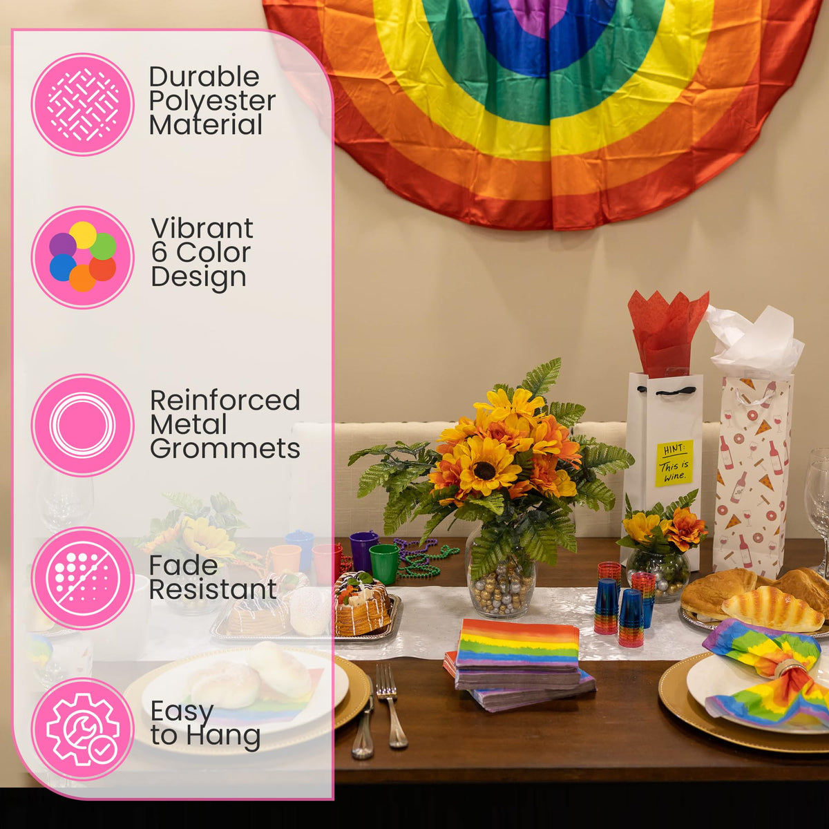 Iconikal festival pride bunting designed for versatile seasonal decor.