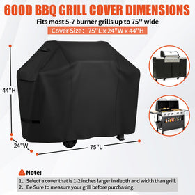 iCOVER heavy-duty 600D fabric with waterproof coating shields the grill