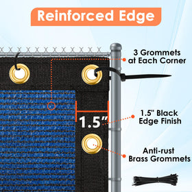 iCover privacy screen installed on chain-link fence for outdoor use