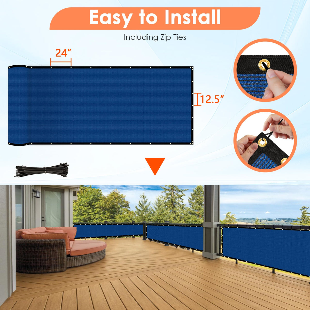 iCover privacy screen creates private backyard or balcony space