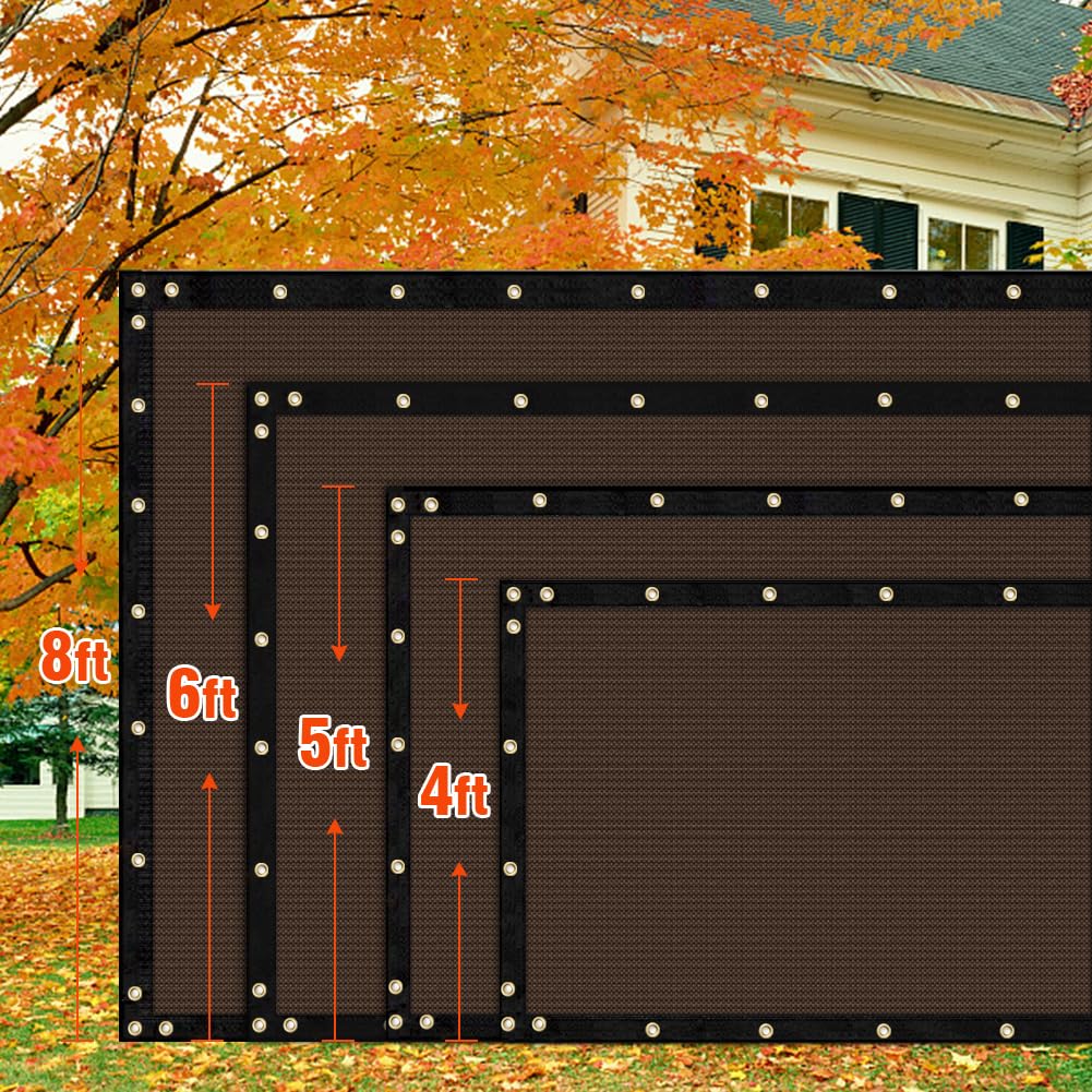 iCOVER brown privacy screen blends with outdoor decor for yard privacy