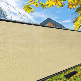 i COVER privacy screen on fence blocks view while allowing breeze