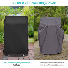iCOVER small grill cover stored neatly in a storage bag after use.