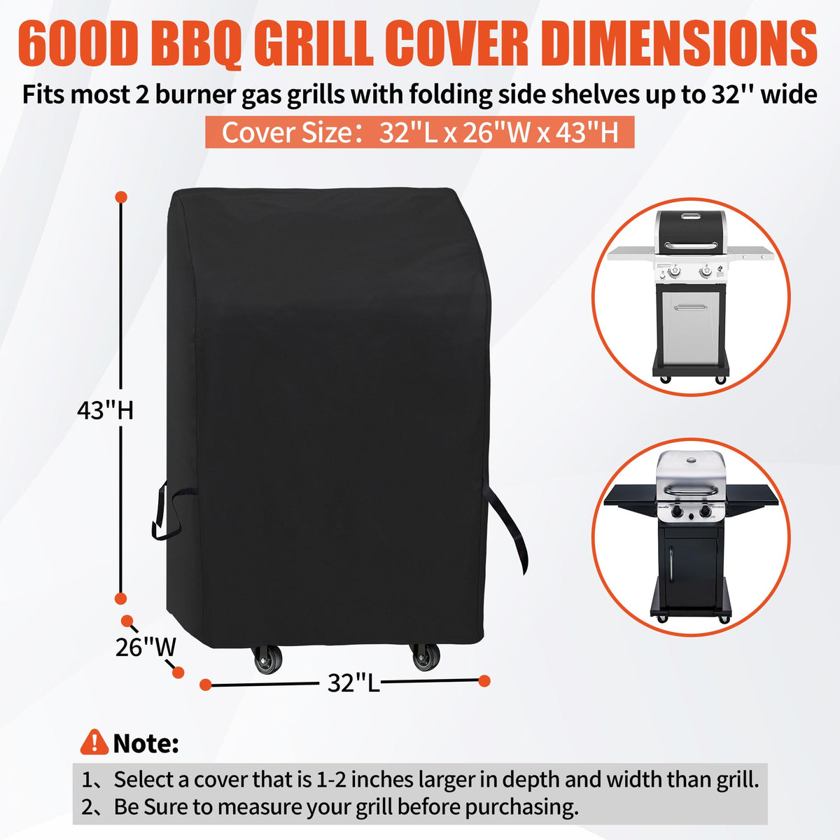 iCOVER small grill cover waterproof fabric close-up demonstrating durable, weatherproof construction.