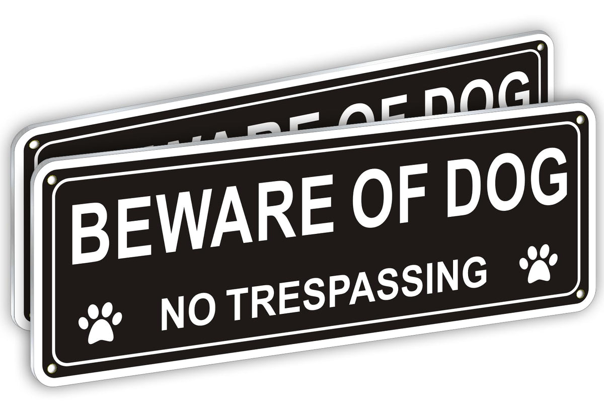 i-CowFun beware of dog sign front view for outdoor use with durable warning.