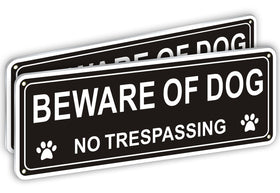 i-CowFun beware of dog sign front view for outdoor use with durable warning.