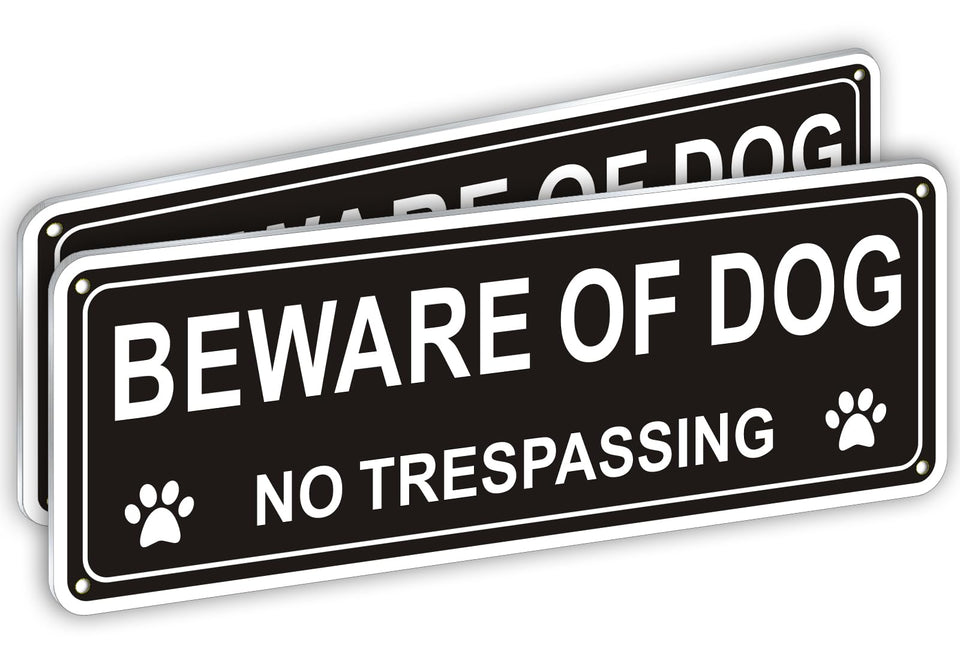 i-CowFun beware of dog sign front view for outdoor use with durable warning.
