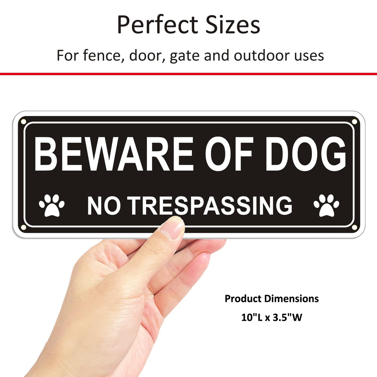 i-CowFun beware of dog sign metal aluminum resists rust and fading.