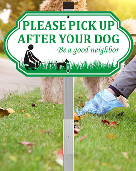 i-CowFun heavy-duty dog poop sign with aluminum body for outdoor durability