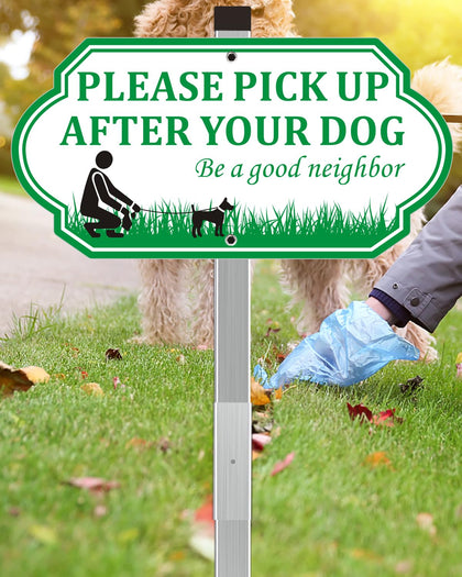 i-CowFun heavy-duty dog poop sign with aluminum body for outdoor durability