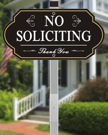 i-CowFun no soliciting sign house 14x7 metal boosts curb visibility and deterrence