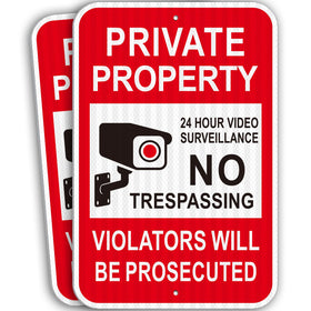 i-CowFun no trespassing sign on private property with reflective visibility