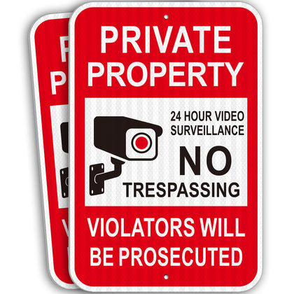 i-CowFun no trespassing sign on private property with reflective visibility