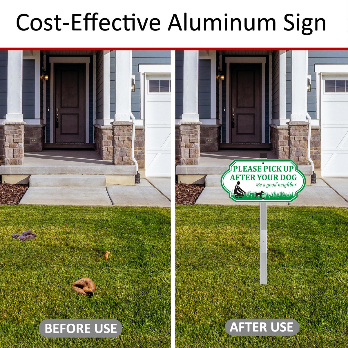 i-CowFun easy-install sign with stable post for yard display