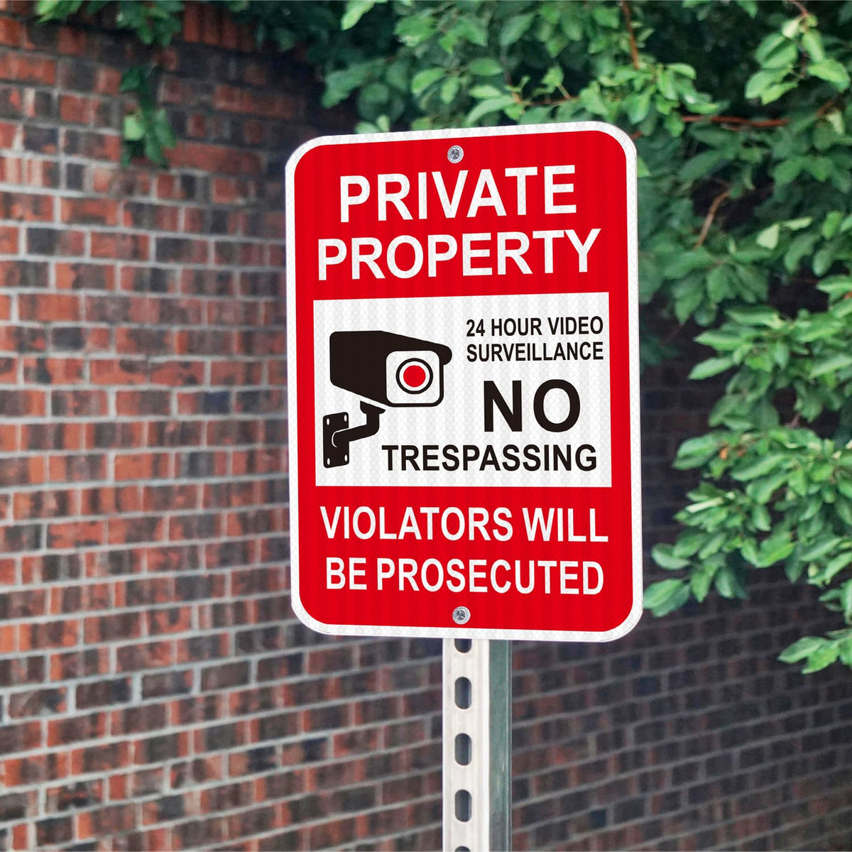 i-CowFun video surveillance sign for outdoor use improves property security