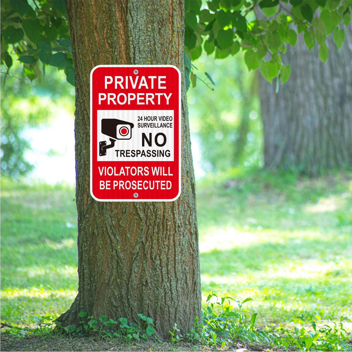 i-CowFun weatherproof property sign resists fading and rust