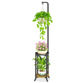 idavosic ly 2-tier round top tray display for larger pots with balanced aesthetics