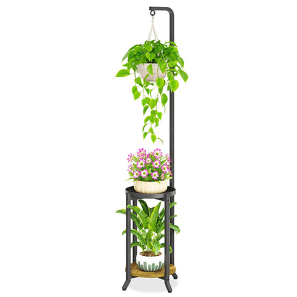 idavosic ly 2-tier round top tray display for larger pots with balanced aesthetics