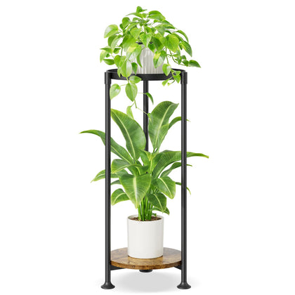 iDavosic.ly 2-tier corner plant stand, round, sturdy for indoor corners.