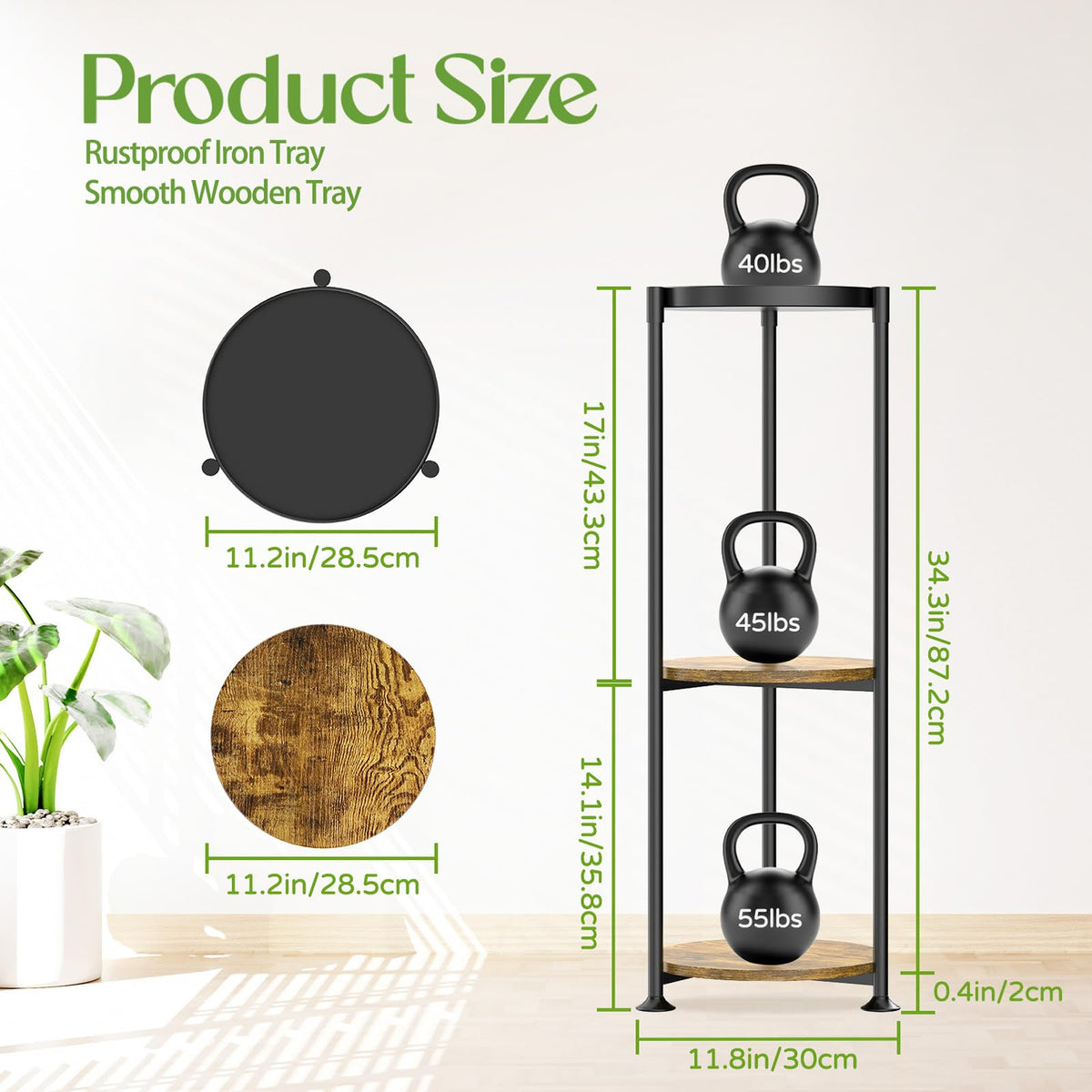 idavosic.ly 3-tier corner stand in living room supports multiple plants with space-saving design