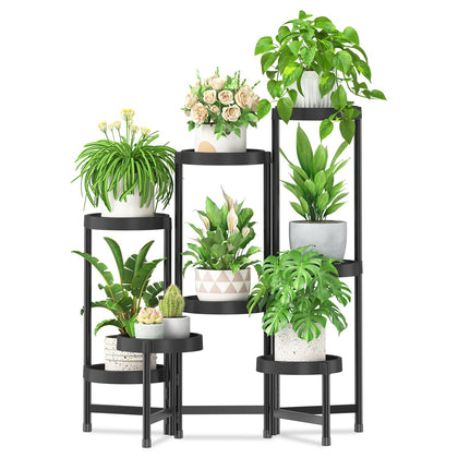 iDavosic.ly 8-tier folding plant stand indoors showcasing multiple plants