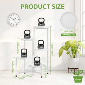 iDavosic.ly Corner metal plant display shelf fits tight corners with sturdy support.