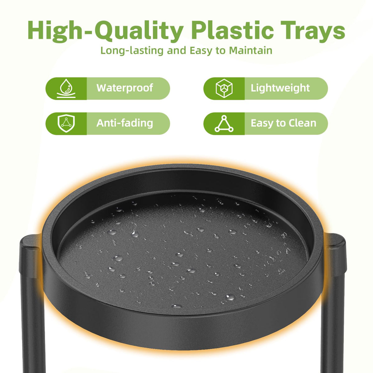 iDavosic.ly corner plant stand with waterproof plastic trays for balcony use