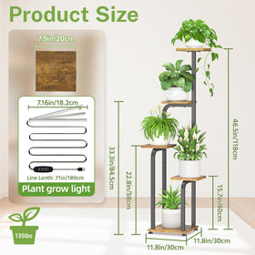 iDavosic.ly four-tier indoor plant shelf showcases multiple plants in a compact corner