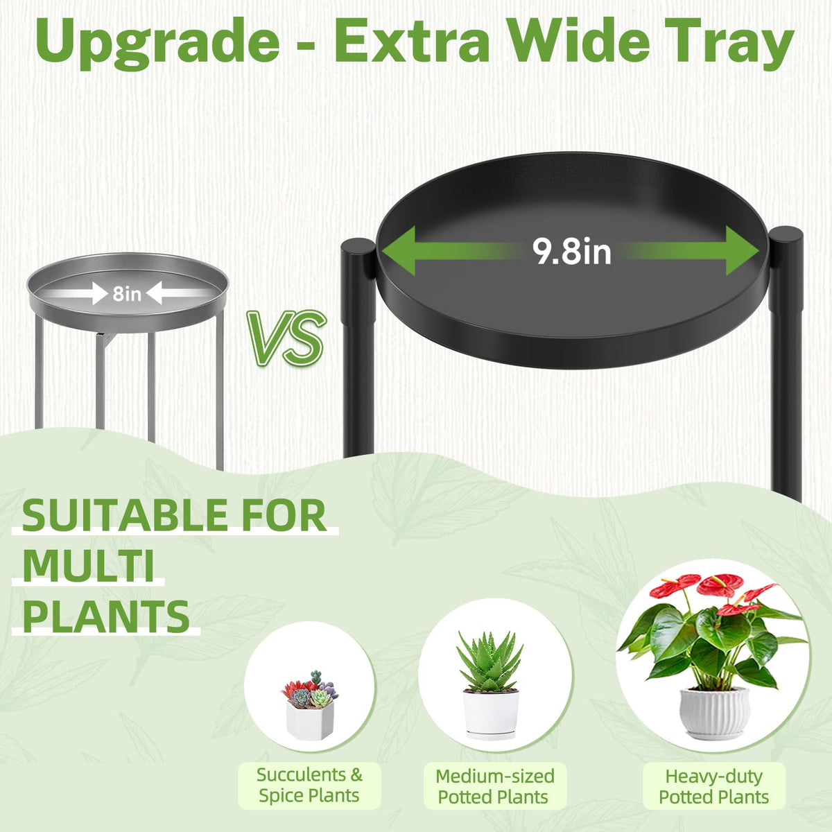 idavosic-ly large trays 9-8-inch highlight spacious space for big pots